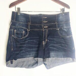 Ariya Jeans 11/12 Juniors Dark Denim High Waist Shorts Cotton Stretch